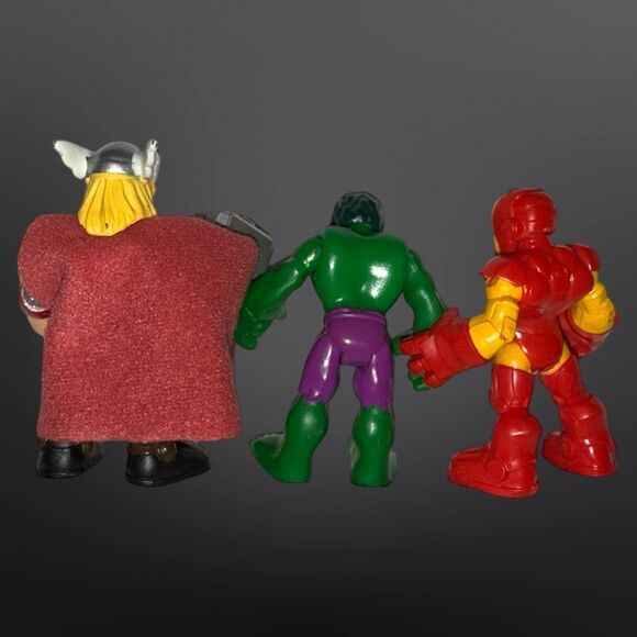 2010 Marvel Super Hero Hulk Adventures Hulk Iron Man & Thor Action Figures 2.5” - Picture 3 of 5